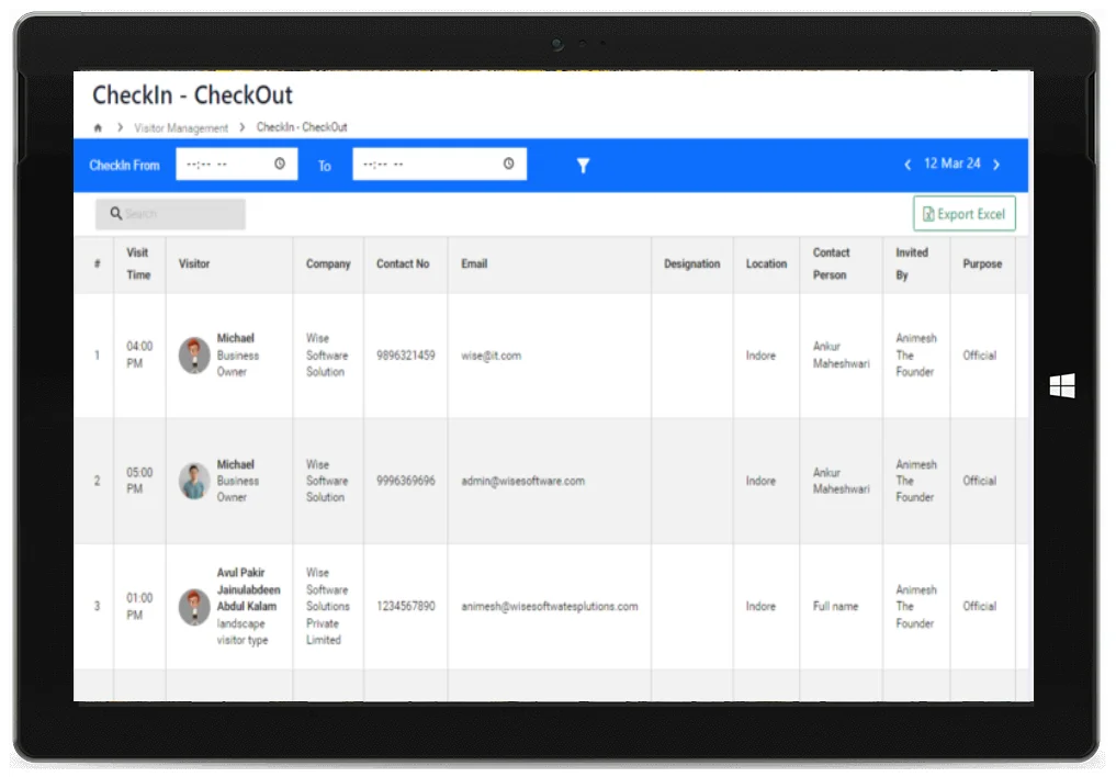 Visitor Admin Features