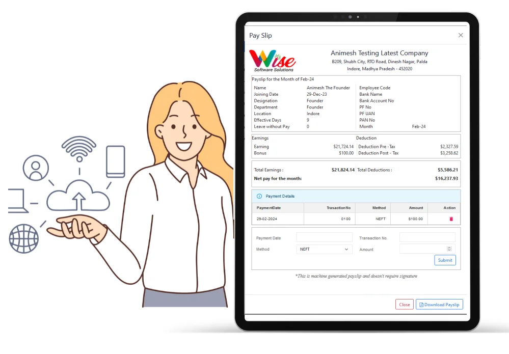 Generation of Payslips Based on the Payroll